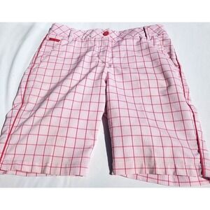 Puma Pink Plaid Women's Golf Shorts Bermuda Size 4 with Pockets